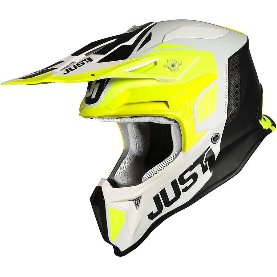 Шлем (кроссовый) JUST1 J18 PULSAR Hi-Vis yellow/white/black matt (2020)